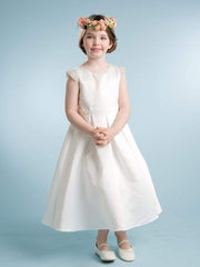 Elegant Pearl Bridal Satin Dress