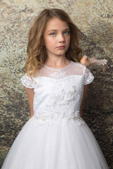 Embroidery Top Floor Length First Holy Communion Dress