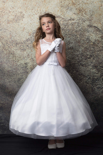 cuteheads Little Girl's Scalloped Lace Flower Girl Dress