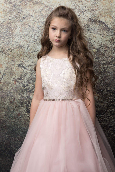 Jacquard flower 2025 girl dress