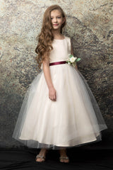 Satin and Tulle bouquet dress Champagne