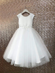 Satin dress with double tulle skirt