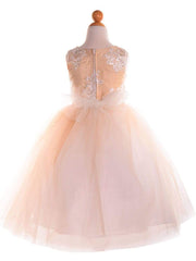 Sequin Lace Top and  Full Tulle Skirt Communion Dress