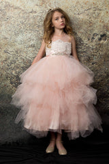 Tutu Style First Communion Dress with Sequin Removable Belt