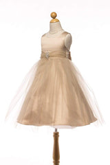Beautiful Sleeveless Satin and tulle Skirt Dress