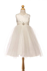 Beautiful Sleeveless Satin and tulle Skirt Dress