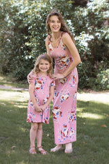 Floral Mom and Me matching Dress Set in Mauve