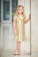 Glamorous Sequin Shift Dress Gold