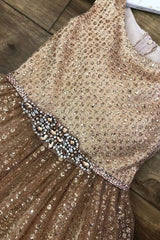 Glitter & Rhinestone Dress Champagne