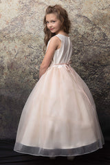 Gorgeous 3D applique top with satin and organza skirt