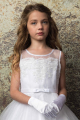 Gorgeous Scalloped Lace top First  Communion dress