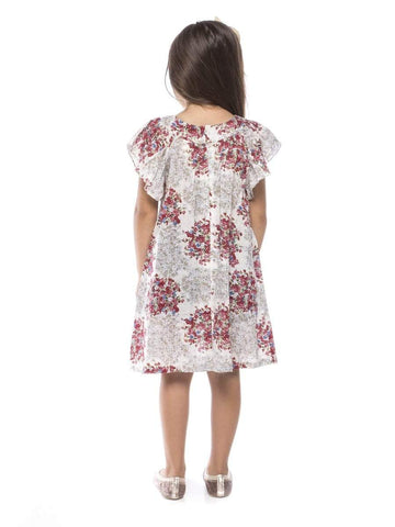 Red Floral Soft Dress with Zipper