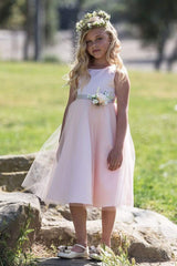 Satin and Tulle bouquet dress Blush