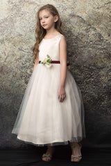 Satin and Tulle bouquet dress Champagne