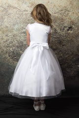Beaded Neckline First Communion Dress with Bolero Set