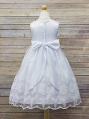 Satin With Organza Embroidered Skirt & Matching Flower