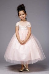 Silk Top Off Shoulder Flower Girl Dress