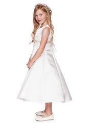 White Sweet Beaded A-Line Communion Dress
