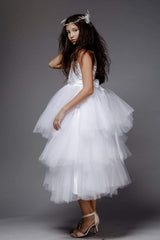 Tutu Style Dress with Sequin Removable Belt Blush